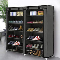 Blissun Shoe Rack Shoe Storage Organizer Cabinet Tower with Non-Woven Fabric Cover (Grey)