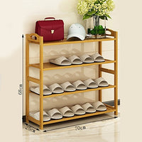 SH-xiejia 4-Tier Natural Bamboo Wooden Simple Shoe Rack Shelf Holder Storage Organizer for Hallway Bathroom Living Room Hold up to 16 Pairs of Shoes (Multi-Size) (Size : 702568CM)