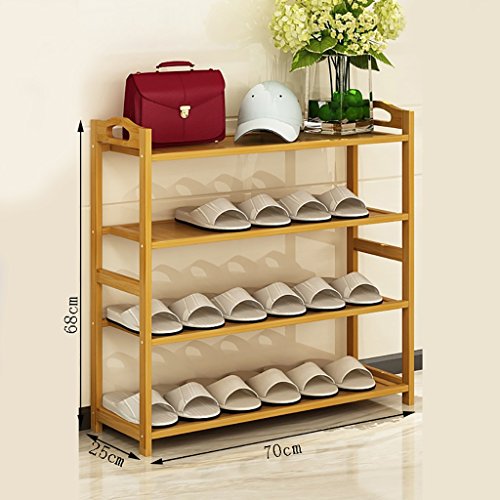 SH-xiejia 4-Tier Natural Bamboo Wooden Simple Shoe Rack Shelf Holder Storage Organizer for Hallway Bathroom Living Room Hold up to 16 Pairs of Shoes (Multi-Size) (Size : 702568CM)