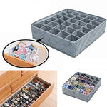 30 Cells Storage Box, Flodable Non-Woven Fabric Storage Box, Underwear Socks Drawer Organizer Storage Box for Thin Socks Closet Organizers Dividers Storage(Gray)