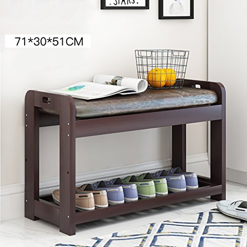 Shoe Rack Natural Solid Wood Simple Shoe Boots Rack Storage Organizer Holder Multilayer Change The Shoe Stool Multifunctional Storage Shelf (Size : 713051cm)