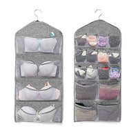 Cherish sy Dual Side Hanging Closet Organizer with 20 Pockets for Underwear,Stocking,Bra,Sock Jewelry and Accessories Organizer