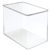 Budget friendly mdesign stackable closet plastic storage bin box with lid container for organizing mens and womens shoes booties pumps sandals wedges flats heels and accessories 9 high 6 pack clear