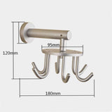Get sunsign rotating hook 6 hook rotating bracket wall hook for belt scarves ties handbags multi purpose rotary hook space aluminum 1