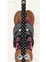 Boottique New Flip Flop and Sandal Hanger Holder Flip Flop Storage and Organization (Made in The USA) (Black & White Polka Dot)