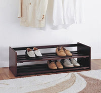 Organize It All 2-Tier Mahogany Stackable Shoe Rack