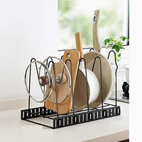 Pot lid Holder Cabinet 5 Adjustable Compartments Pan Kitchen Cookware Pan Pot Lid Organizer Rack Holder