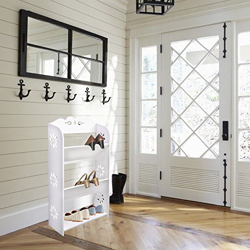 Met Life - WPC Shoe Rack L16" x W6.7" x H28" 3 Tier Environmental Friendly Material | White