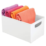 Discover the mdesign deep plastic closet organizer bin storage organizer container with handles for closets bedrooms entryways mudrooms kitchens pantry bathrooms 5 high 4 pack white