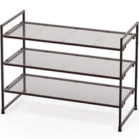 Simple Houseware 3-Tier Stackable Shoes Rack Storage Organizer Shelf, Bronze