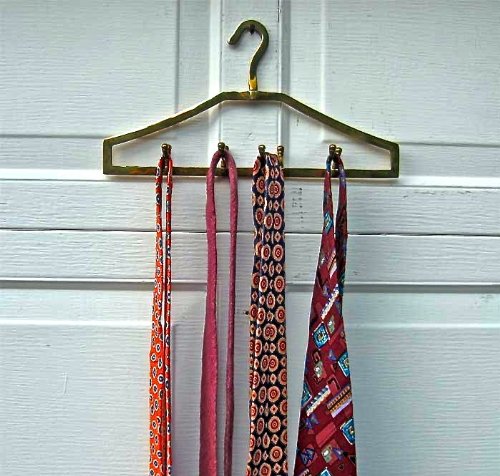 Tie,belt, Scarf Hanger Solid Brass Swivel Hooks Set 2