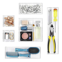 Whitmor Drawer Organizers - Clear - Set Includes 6 Modular Individual Pieces