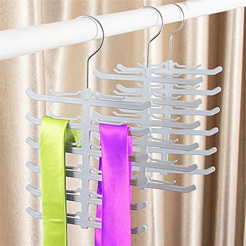 Academyus Fishbone Shape Tie Rack Belt Hanger Non-slip Multi Function Scarf Hanger Hook