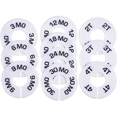 Blulu 10 Pack Clothing Rack Size Dividers Round Hangers Dividers
