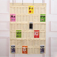 Home lecent classroom pocket chart for cell phones business cards 36 pockets wall door closet mobile hanging storage bag organizer clear pocket