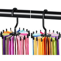 Whellen 2 Pack Scarf Organizer, 360 Degree Rotating Updated Twirl Tie Rack Adjustable Tie Hanger New (Black)