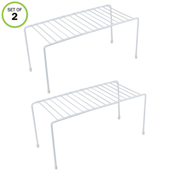 Evelots Kitchen Shelves, Cabinet Organization Mini Storage Shelf, White,Set of 2