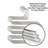 Amazon ds pants hangers s shape trousers hangers stainless steel clothes hangers closet space saving for pants jeans scarf hanging silver 4 pack with 10 clips