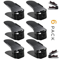 ITS TECH Shoe Slots Organizer to Solve the Problem of Messy Shoe Rack, Adjustable Space Saver Organizer for Better Storage of Heels Sneakers Slippers Sandals Stiletto & Casual Shoes, Set of 6, Black