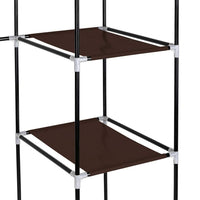 Budget friendly amashion 69 5 tier portable clothes closet wardrobe storage organizer with non woven fabric quick and easy to assemble dark brown