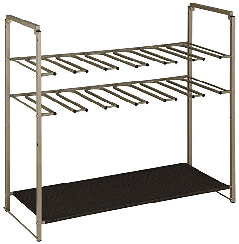 Organize It All 19749W-1 shoe rack, Silver/Brown