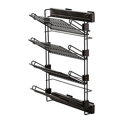 Emuca 7087113 Pull-out shoe-rack accessory with soft closing for wardrobe, right hand assembly, moka colour