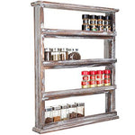 MyGift Rustic Torched Wood Wall-Mounted 4-Tier Spice Rack