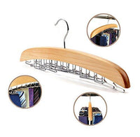 Discover dbao pro tie rack for closet premium natural wooden tie hanger organizer with 24 rotatable swivel metal stainless steel hook for men women scarf tie belt versatility rack organizer hanger