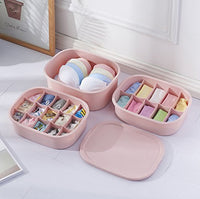 CONRUSER Closet Underwear Organizer Drawer Underwear Organizer Bras Panties Socks Storage Box ?Set of 3?- Pink