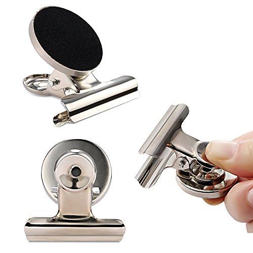 12 Refrigerator Magnet Clips with Black Flannelette for Scratch Safe - 38mm Wide - Perfect Fridge Magnets,Office Magnets,Photo Magnets for House Office Use