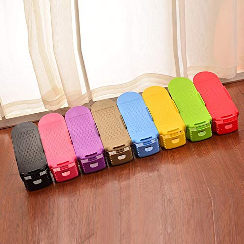 Shoe Rack Double Shoe Holder Modern Living Shoe Storage Organizer Cleaning Convenient Shoes Organizers Stand Shelf A30 Purple Color