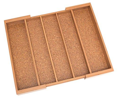 Lipper International 8894 Bamboo Wood Expandable to 22" Utensil Holder with Cork Lining