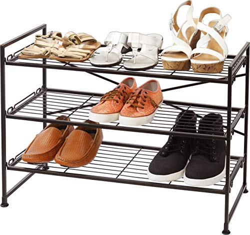 Simple Houseware 3-Tier Stackable Shoes Rack Storage Shelf, Bronze