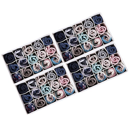 Omiplus Storage Organizer 4 Pack 60 Pocket Underwear/Socks Organizer