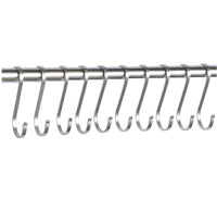 Youfui 10 Pack Flat S Hooks Heavy Duty Hanging Hooks 304 Stainless Steel S Shaped Metal Kitchen Pot Pan Hangers Rack Hooks (M/Flat/10pcs)