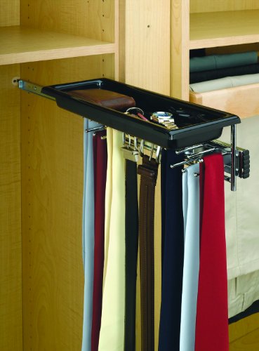 Tie/Belt Rack with Tray - Chrome