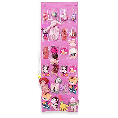 Toys Storage, 24 Pocket Hanging Wall Organizer?Over The Door Hanging Shoe Organizer Bag by Toys Storage, 24 Pocket Hanging Wall Organizer?Over The Door Hanging Shoe Organizer Bag (Pink)