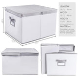 Save on homyfort foldable storage box with lid sturdy canvas fabric closet shelves organizer nursery hamper basket bins for clothes kids toys home office gray