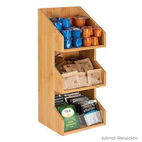 Mind Reader Coffee Condiment and Accessories Caddy Organizer, Bamboo Brown