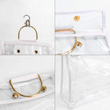 Home foonee transparent dust proof handbag organizer with magnetic snap handle clear purse protector holder storage bag for women girls