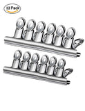 Shop for steel clips metal bulldog clips heavy duty stainless clips perfect for seal bags papers and photo displays 12 pcs of 2 sizes