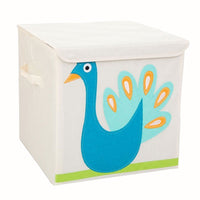 MOCOFO Storage Bins, Waterproof Foldable Cube Box Eco Friendly Fabric Storage Container Cubes Organizer with Lid for Kids Toys Cloth Fit IKEA Shelves Closet Drawer Removable Dividers, 13 inch