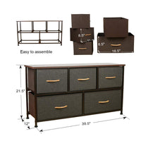 Save on home dresser storage tower sturdy steel frame mdf wood top removable drawers height adjustable feet storage organizer for room hallway entryway closets 5 drawers espresso 39 5w 21 5h