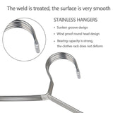 OIKA Clothes Hangers 40 Pack Suit Hangers Stainless Steel Strong Metal Hangers 16.5 Inch for Heavy Duty Clothes