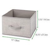 Save on mdesign soft fabric closet storage organizer holder cube bin box open top front handle for closet bedroom bathroom entryway office textured print 2 pack linen tan