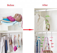 Kitchen louise maelys 3 packs hanger rack 4 hooks closet organizer for handbags scarves ties belts 360 degree rotating
