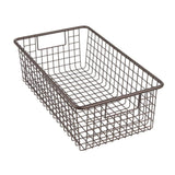 Selection mdesign modern farmhouse metal wire storage organizer bin basket with handles for kitchen cabinets pantry closets bedrooms bathrooms 16 25 long 4 pack bronze
