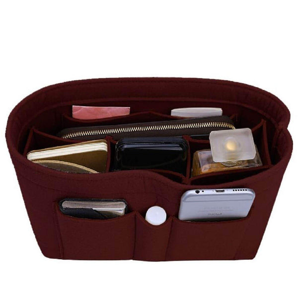 Buy felt insert bag organizer bag in bag for handbag purse organizer six color three size medium large x large x large wine red