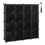 Results songmics cube storage organizer 16 cube book shelf diy plastic closet cabinet modular bookcase storage shelving for bedroom living room office 48 4 l x 12 2 w x 48 4 h inches black ulpc44bk