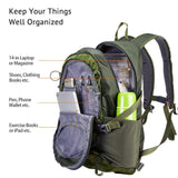 Get camel crown hiking backpack 30l waterproof travel daybacks camping backpack lightweight daypack with rain cover outdoor casual bags army green